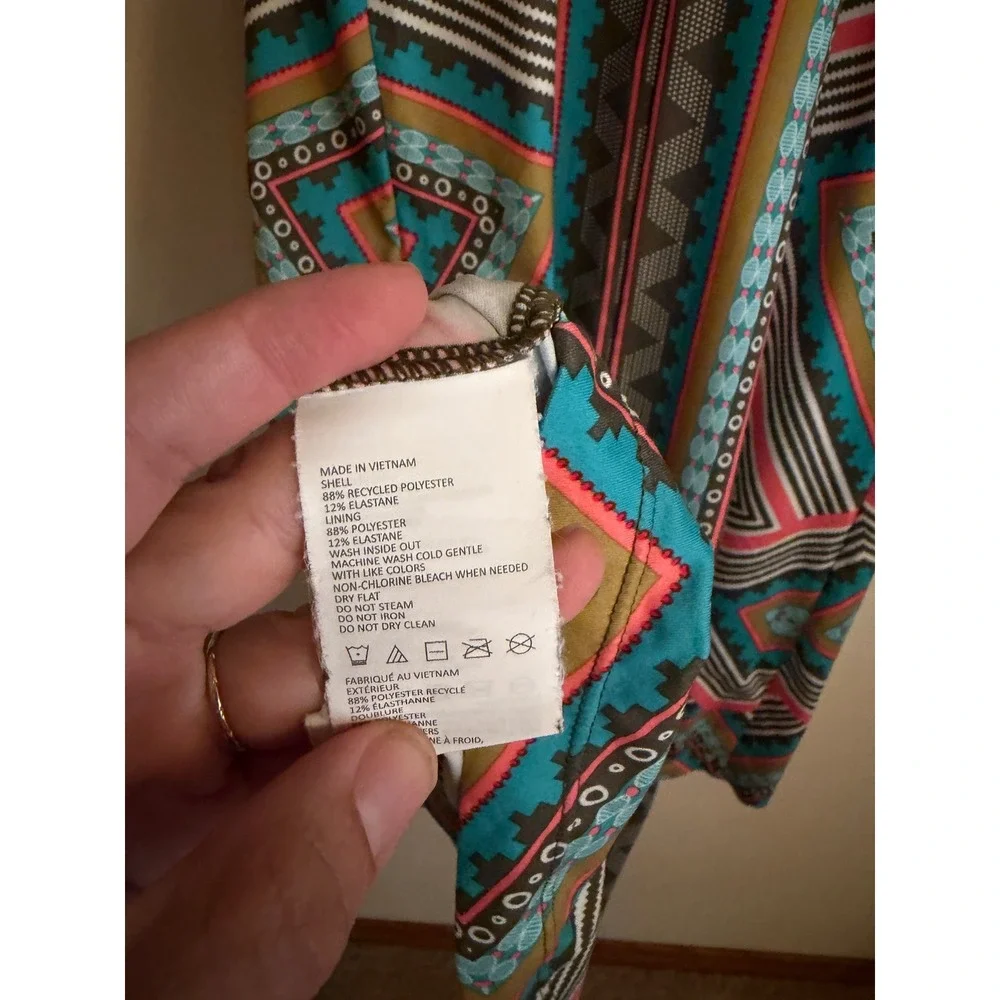 prAna Ariel Athletic Dress Size Large Geometric Tribal Print Built-in Bra L - Picture 4 of 4